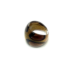 Handmade Glass Acrylic Ring Gleaming Elegance of Autumn Infinity Band