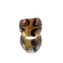 Handmade Glass Acrylic Ring Gleaming Elegance of Autumn Infinity Band