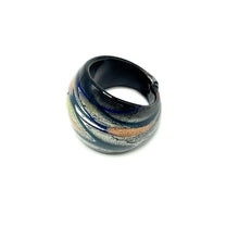 Handmade Glass Acrylic Ring Celestial's Aqua Fusion Infinity Band