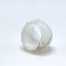 Handmade Glass Acrylic Ring Snowfall's Gilded Delight Infinity Band