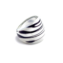 Handmade Glass Acrylic Ring Plum's White Harmony Infinity Band