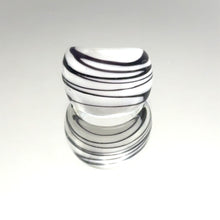 Handmade Glass Acrylic Ring Plum's White Harmony Infinity Band