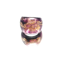 Handmade Glass Acrylic Ring Orchid Golden Radiance Infinity Band