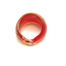 Handmade Glass Acrylic Ring Amber's Glitter Shiny Infinity Band