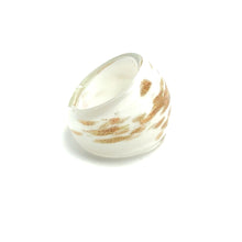 Handmade Glass Acrylic Ring Gilded Delightful Snowfall Infinity Band