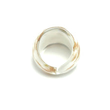 Handmade Glass Acrylic Ring Gilded Delightful Snowfall Infinity Band