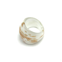 Handmade Glass Acrylic Ring Gilded Delightful Snowfall Infinity Band