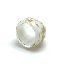 Handmade Glass Acrylic Ring Gilded Delightful Snowfall Infinity Band