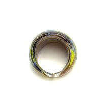 Handmade Glass Acrylic Ring Arabesque's Golden Chromatic Infinity Band