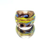 Handmade Glass Acrylic Ring Arabesque's Golden Chromatic Infinity Band