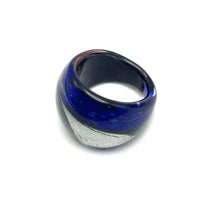 Handmade Glass Acrylic Ring Coastal Twilight Elegance Infinity Band