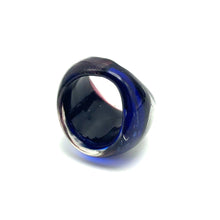 Handmade Glass Acrylic Ring Coastal Twilight Elegance Infinity Band