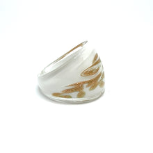 Handmade Glass Acrylic Ring Delightful Gilded Snowfall Infinity Band