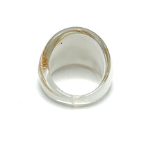 Handmade Glass Acrylic Ring Delightful Gilded Snowfall Infinity Band