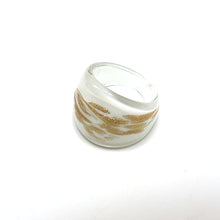 Handmade Glass Acrylic Ring Delightful Gilded Snowfall Infinity Band