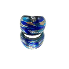 Handmade Glass Acrylic Ring Celestial Aqua's Fusion Infinity Band
