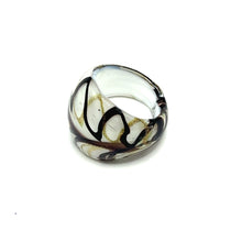 Handmade Glass Acrylic Ring Winter Harmony's Christmas Infinity Band