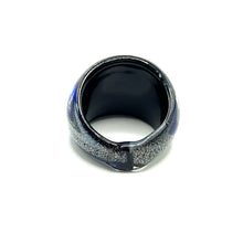 Handmade Glass Acrylic Ring Luster Galactic Azure Infinity Band