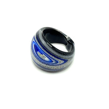 Handmade Glass Acrylic Ring Luster Galactic Azure Infinity Band