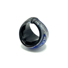 Handmade Glass Acrylic Ring Luster Galactic Azure Infinity Band