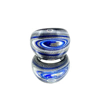 Handmade Glass Acrylic Ring Luster Galactic Azure Infinity Band