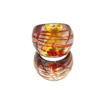 Handmade Glass Acrylic Ring Radiance Amber Luster Silver Infinity Band