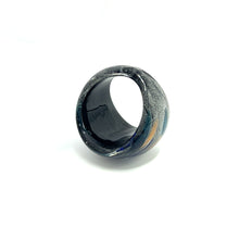 Handmade Glass Acrylic Ring Aqua Fusion with Celestial Infinity Band