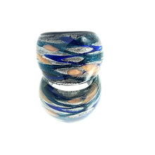 Handmade Glass Acrylic Ring Aqua Fusion with Celestial Infinity Band