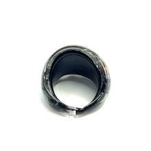 Handmade Glass Acrylic Ring Silver Strike Infinity Band