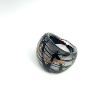 Handmade Glass Acrylic Ring Silver Strike Infinity Band