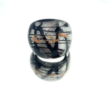 Handmade Glass Acrylic Ring Silver Strike Infinity Band