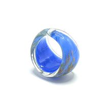 Handmade Glass Acrylic Ring Azure's Opulent Gilded Infinity Band