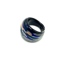 Handmade Glass Acrylic Ring Fusion Celestial's Aqua Infinity Band