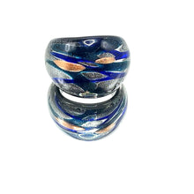 Handmade Glass Acrylic Ring Fusion Celestial's Aqua Infinity Band