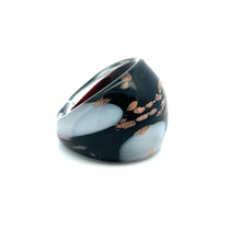 Handmade Glass Acrylic Ring Elegance Gilded Monochromically Infinity Band