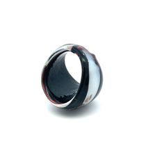 Handmade Glass Acrylic Ring Elegance Gilded Monochromically Infinity Band