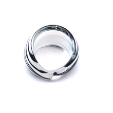 Handmade Glass Acrylic Ring Harmony's Plum White Infinity Band