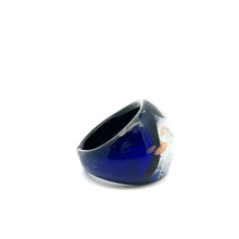 Handmade Glass Acrylic Ring Elegance in Eclipse Infinity Band