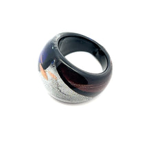 Handmade Glass Acrylic Ring Elegance in Eclipse Infinity Band