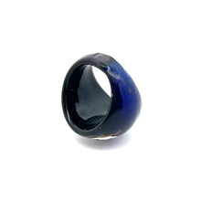 Handmade Glass Acrylic Ring Elegance in Eclipse Infinity Band