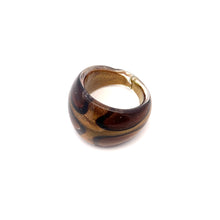 Handmade Glass Acrylic Ring Elegance Gleaming of Autumn Infinity Band
