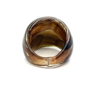 Handmade Glass Acrylic Ring Gleaming's Autumn Elegance Infinity Band