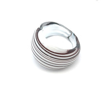 Handmade Glass Acrylic Ring White Plum's Harmony Infinity Band
