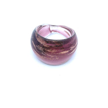 Handmade Glass Acrylic Ring Orchid's Golden Radiance Infinity Band