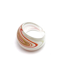 Handmade Glass Acrylic Ring Orange Radiance Sunlit Infinity Band