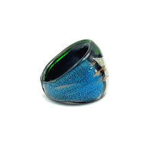 Handmade Glass Acrylic Ring Aqua's Radiance and Artistry Infinity Band