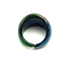 Handmade Glass Acrylic Ring Aqua's Radiance and Artistry Infinity Band