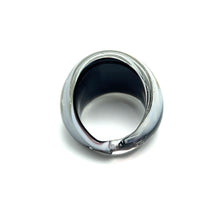 Handmade Glass Acrylic Ring Gilded Elegance Monochrome's Infinity Band