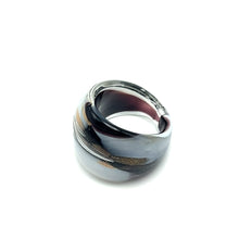 Handmade Glass Acrylic Ring Gilded Elegance Monochrome's Infinity Band