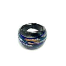 Handmade Glass Acrylic Ring Fusion with Aqua Celestial Infinity Band